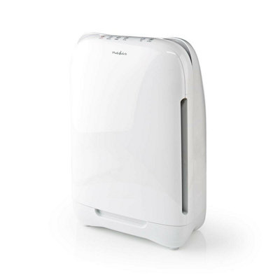 Nedis Air Purifier 50W Hepa Home Air Cleaner Ioniser 4 SpeedFilter IndicatorTimerQuiet ModeDust Pollen Odours AllergiesWhite from B&Q
