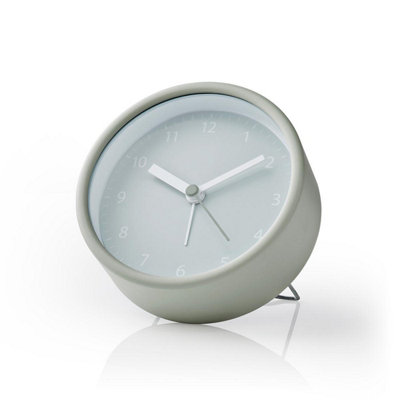 Nedis Alarm Clock For Bedside Desk Easy Read Analogue DisplayBatterySage Green from B&Q