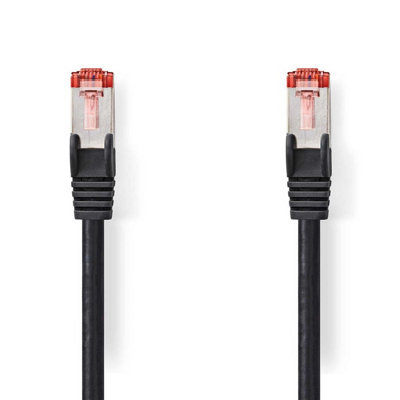 Nedis 0.15M 15Cm Cat6 Network Cable S/ftp Lszh Rj45 Male To Rj45 MaleBlack from B&Q