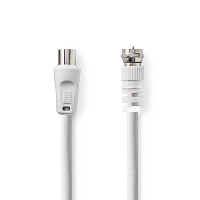 Nedis 1.5M Satellite & Antenna Cable F Type Male To Iec Ariel (Coax) Male Nickel Plated 50 Db 75 Ohm Double Shielded from B&Q