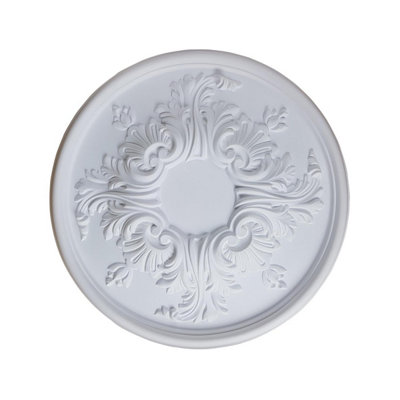 Yes-Online Ceiling Rose Sara Resin Strong Lightweight Easy Fix 39Cm Diameter Paintable from B&Q