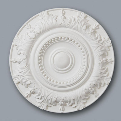 Yes-Online M67 Ceiling RoseMedallion Lightweight Resin Traditional Classic Light Chandelier Feature Paintable Ceiling Centre 50Cm