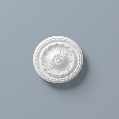 Yes-Online Light/White Ceiling Rose R5 Resin Strong Weight Easy Fix Diameter Paintable 40Cm