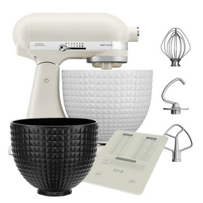 B&Q -  Artisan Mixer 156 Monochrome White With Ceramic Bowl