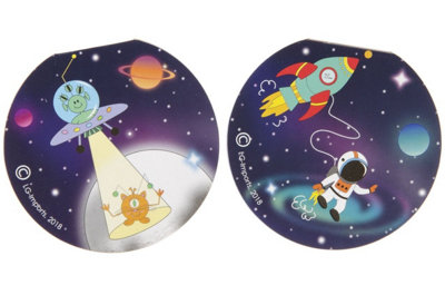 Lg-Imports Pack Of 12 Round Space Design Notebook 8Cm - White - Image 3