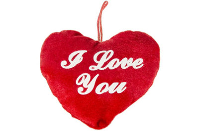 Lg-Imports I Love You Red Velvet Heart Plush 13Cm - White - Image 3