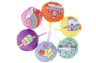 Single Plush Multicoloured Unicorn 10cm - Plush Gift Bag Filler Backpack Keychai - Image 3