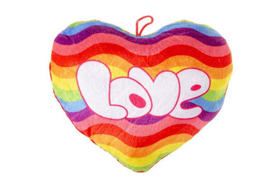 Lg-Imports Love Rainbow Velvet Heart Plush 22Cm - White - Image 3