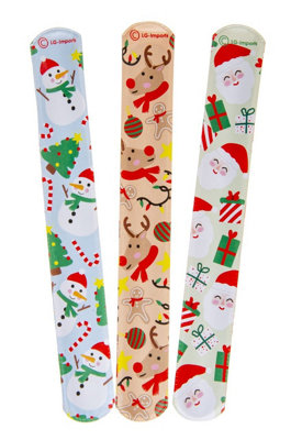 Pack Of 12 Christmas Slap Bracelets from B&Q