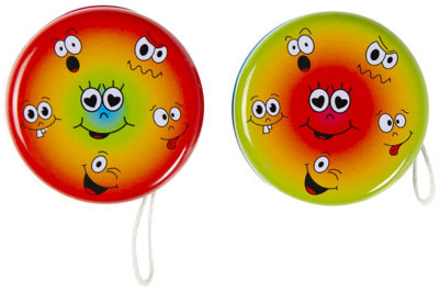 Lg-Imports Pack Of 12 Metal Yo-Yo Emotions Theme Return Tops - White - Image 3
