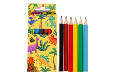 6 Pieces Dinosaur Colored Pencils 9cm - Fun Party Bag Fillers Gifts - Image 3
