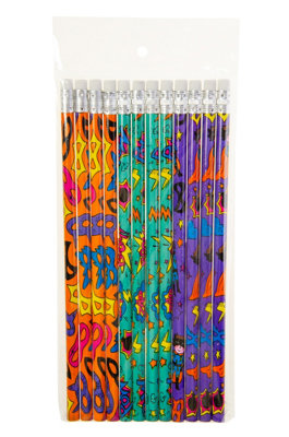 Pack of 12 Superhero Design Pencils with Eraser School Stationary Loot Bag Party - Image 3