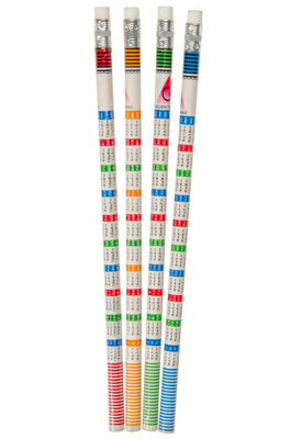 Lg-Imports Pack Of 12 Multiplication Tables Design Pencils With Eraser - White - Image 3