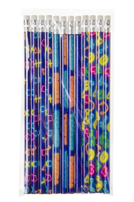 Lg-Imports Pack Of 12 Gamer Design Pencils With Eraser - White - Image 3