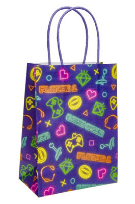 Lg-Imports Pack Of 12 Gamer Design Paper Gift Bags - White - Image 3