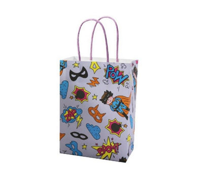 Lg-Imports Pack Of 12 Superhero Paper Gift Bags - White - Image 3