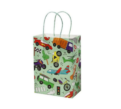 Lg-Imports Pack Of 12 Vehicles Paper Gift Bags - White - Image 3