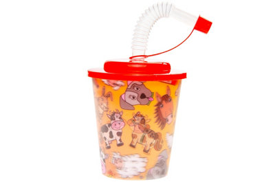 Farm Animals 3D Cup With Straw and Lid - Drinking Party Tableware Kids Party - Image 3