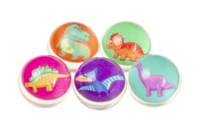  - Pack Of 50 Dinosaur Bouncy Ball 32mm- Theme Party Bag Filller Gifts
