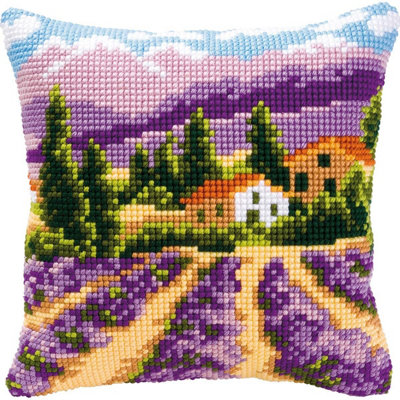 B&Q -  Cushion LavenderCross Stitch Kit: Cushion: Lavender FieldsVervaco - Image 4