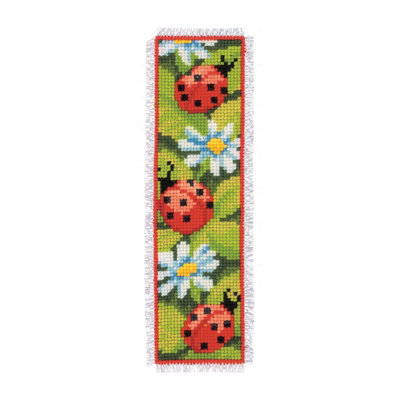 B&Q -  B/mark LadybirdsCounted Cross Stitch Kit: Bookmark: LadybirdsVervaco