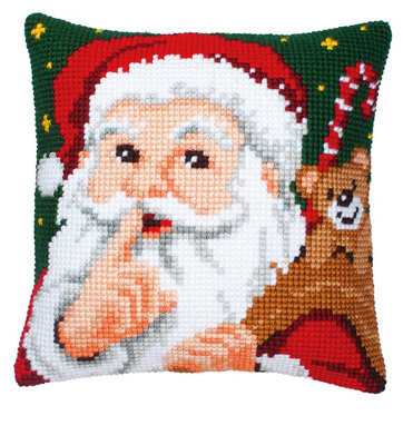 B&Q Cushion Santa - Cross Stitch Kit: Cushion: Santa - Vervaco