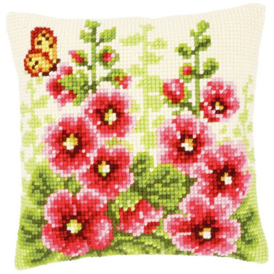 B&Q Cushion Delphiniums - Cross Stitch Kit: Cushion: Delphiniums - Vervaco