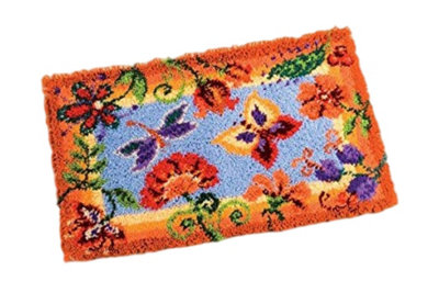 Vervaco Latch Hook Kit: Rug: Flowers and Butterflies - Image 3