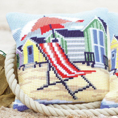 B&Q -  Cushion Beach ChairCross Stitch Kit: Cushion: Beach ChairVervaco