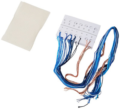 B&Q Blue B/Mark Flwrs - Counted Cross Stitch Kit: Bookmark: Flowers - - Vervaco Size 2
