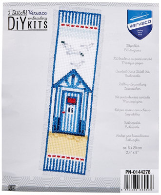 B&Q -  B/mark Beach HutCounted Cross Stitch Kit: Bookmark: Beach HutVervaco - Image 3