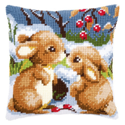 B&Q -  Cushion Snow RabbitsCross Stitch Kit: Cushion: Snow RabbitsVervaco - Image 4