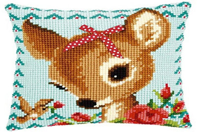 B&Q -  Cushion BambiCross Stitch Kit: Cushion: Bambi With A BowVervaco