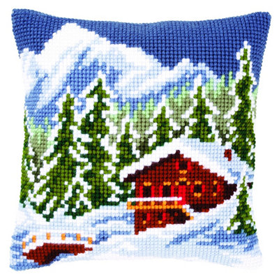 B&Q -  Cushion Snow L/scapeCross Stitch Kit: Cushion: Snow LandscapeVervaco