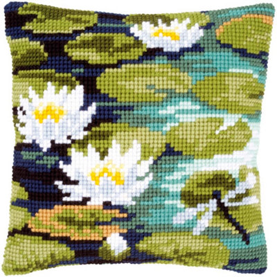 Vervaco Cross Stitch Cushion Water Lilies - Image 4