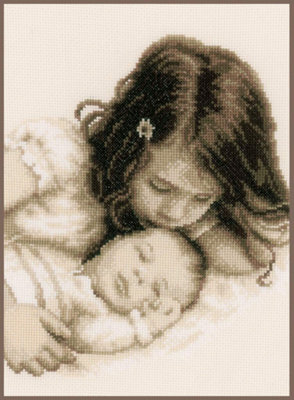 Vervaco Baby and Sister Counted Cross Stitch Kit, Multi-Colour - Image 4