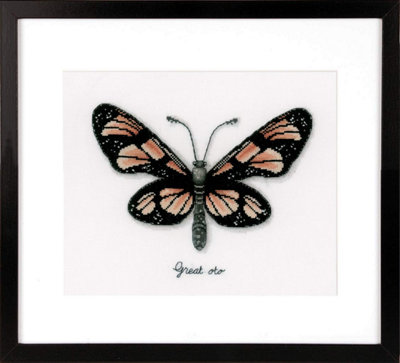 Groves Of Thames Butterfly - Counted Cross Stitch Kit: Butterfly - Vervaco Orange