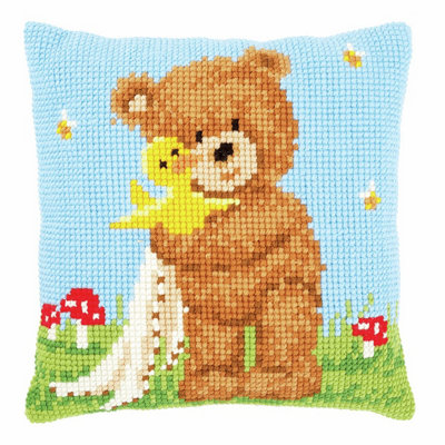 Cross Stitch Cushion Kit: Popcorn & Soufflé the Duck - Image 4