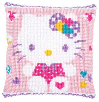 B&Q -  Cushion H/kit PastelCross Stitch Kit: Cushion: Hello Kitty: PastelVervaco