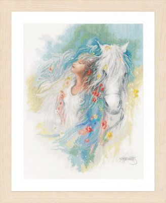 Groves Of Thames Thoughts - Counted Cross Stitch Kit: 'Thoughts' (Linen) - Lanarte White