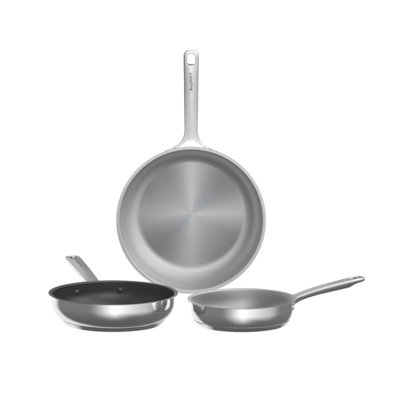 Berghoff 3-Pc Frying Pan Set Helix  Recycled Stainless Steel from B&Q