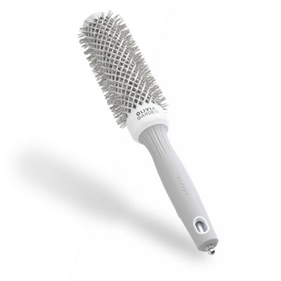 Olivia Garden Expert Blowout SpeedWhite & Grey35Ceramic Coated Round Brush With Extra Long Barrel For 25% Faster Blowouts from B&Q