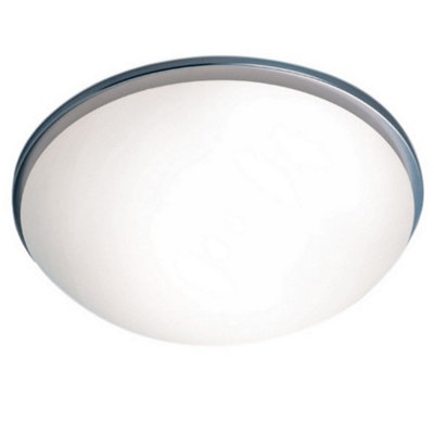 Luminosa Lighting Luminosa Bowl Semi Flush Ceiling Light Stainless Steel from B&Q