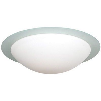 Luminosa Lighting Luminosa Dubro Bowl Semi Flush Ceiling Light White from B&Q