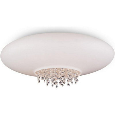 Luminosa Lighting Luminosa Glass & Crystal Ceiling Light White from B&Q