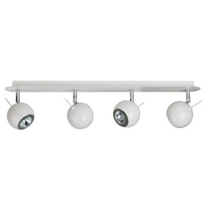 Luminosa Lighting Luminosa Rocca 4 Light Spotlight Bar Glossy White from B&Q