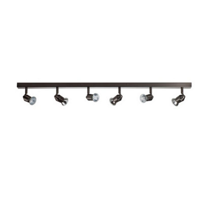 Luminosa Lighting Luminosa Bomba 6 Light Spotlight Bar Bronze from B&Q