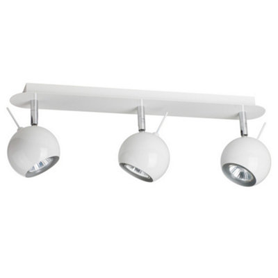 Luminosa Lighting Luminosa Rocca 3 Light Spotlight Bar Glossy White from B&Q