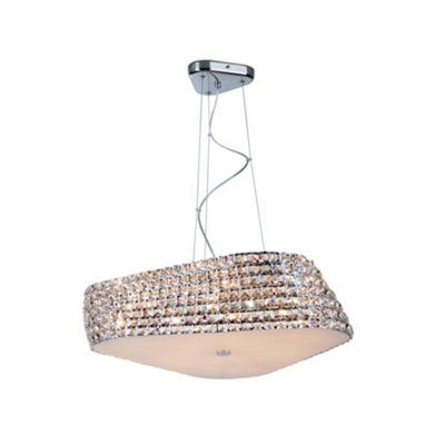 Luminosa Lighting Luminosa Crystal Pendant Ceiling Light Chrome from B&Q