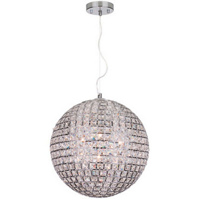 Luminosa Lighting Luminosa Times Spherical Pendant Ceiling Light Chrome from B&Q